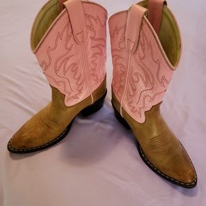 Old West Girls Pink Cowboy Boots
